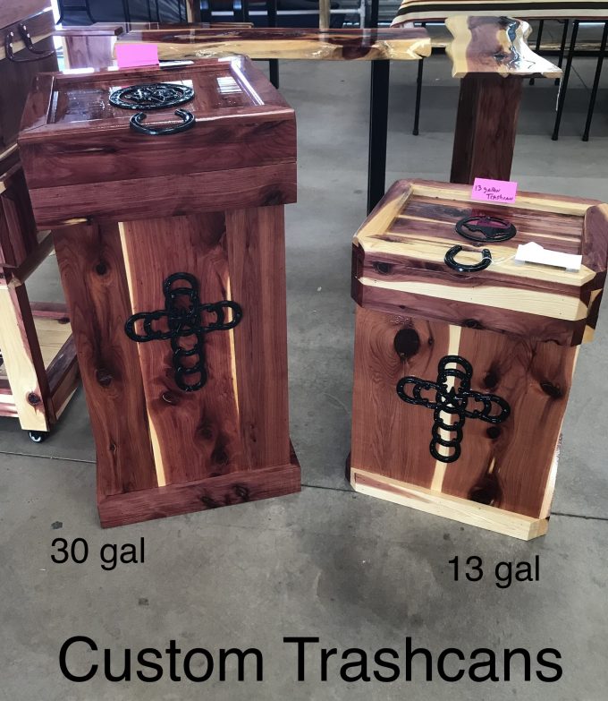 Custom Trashcans - 30 gallon and 13 gallon 